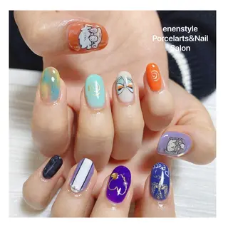 ミディアム ネイル 🐾enen style 🐾のネイルデザイン