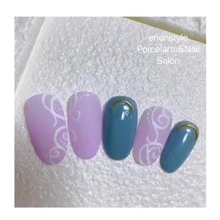ミディアム ネイル 🐾enen style 🐾のネイルデザイン