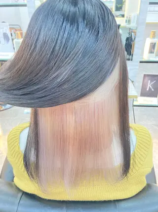 ミディアム カラー レイヤー似合わせ 透明感カラーりきやのヘアスタイル