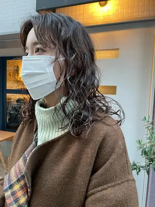 ミディアム パーマ やまさきえりこ ニュアンスパーマのヘアスタイル