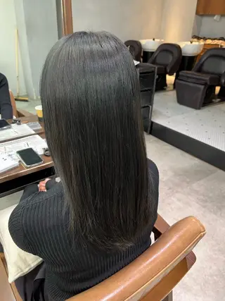 セミロング カラー 縮毛矯正/さらつや トリートメント首藤のヘアスタイル