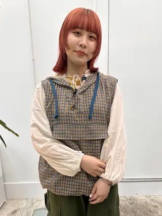 ミディアム カラー メンズカットパーマ/ ブリーチ高柳将太のヘアスタイル