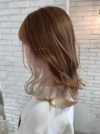 セミロング カラー 仙台Ｉ韓国レイヤー Ｉ髪質改善Ｉ伊藤拓海のヘアスタイル
