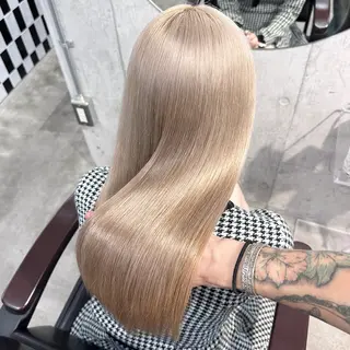 ロング カラー ヘアアレンジ TAKUMAブリーチ /デザインカラーのヘアスタイル