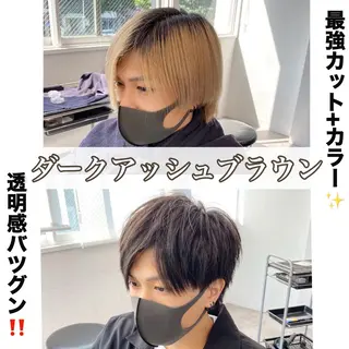 ショート カラー ヘアアレンジ メンズ メンズヘア特化 パーマ 縮毛矯正🔷のヘアスタイル