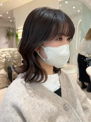 ミディアム カラー 韓国レイヤー🇰🇷 韓国研修◎渋谷カイトのヘアスタイル