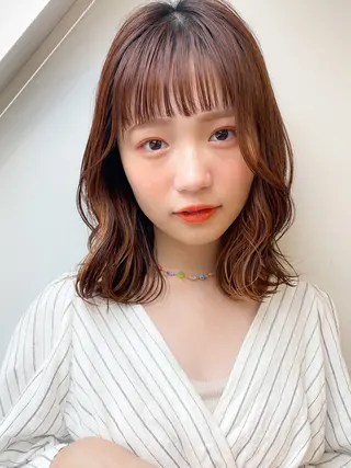 ミディアム カラー 矢場町/栄/上前津/ 佐藤祐希のヘアスタイル