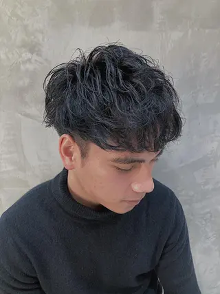 ショート パーマ メンズ 波巻きスパイラルパー マ/シャドウパーマ駿のヘアスタイル