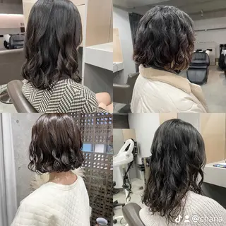 ミディアム カラー パーマ 表参道🌿赤み消し カラー/チナツのヘアスタイル