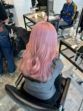セミロング カラー ヘアアレンジ 💟ケア×ハイトーン 💟/ミオのヘアスタイル