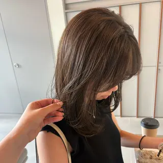 セミロング カラー ハッシュカット/栄/ Shizuki🦤のヘアスタイル
