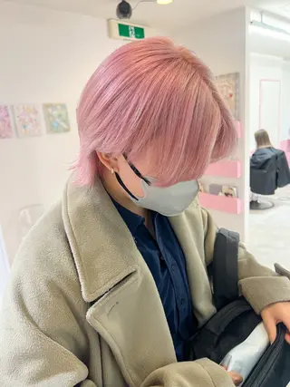 ショート カラー 🎀ピンクベージュ/ 梅田/茶屋町🎀のヘアスタイル