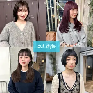 セミロング カラー 水野 雪 /パーマ/暖色カラーのヘアスタイル
