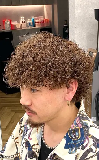 ミディアム カラー パーマ メンズ 谷口 悠生のヘアスタイル
