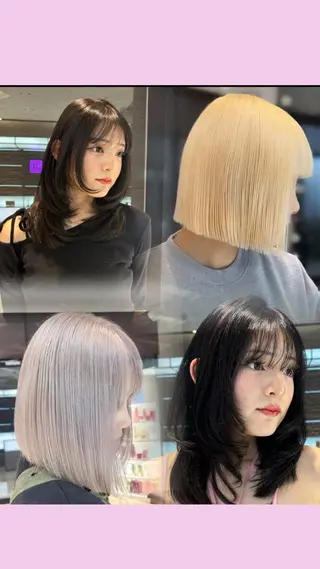 セミロング 吉祥寺Yuuka韓国 ハイトーンカラー🎀のヘアスタイル