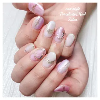 ミディアム ネイル 🐾enen style 🐾のネイルデザイン