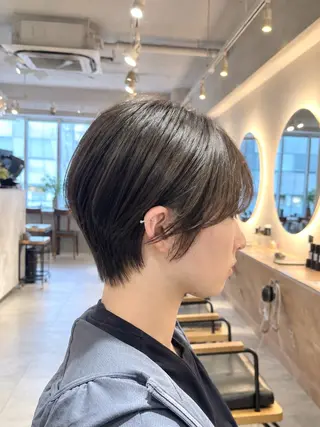 ショート 横浜/カットパーマ モデル/佐藤桃香のヘアスタイル