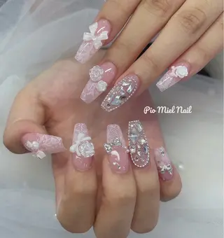 ミディアム HANA 長さだしのネイルデザイン