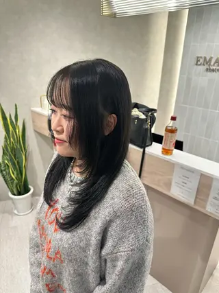 セミロング カラー ダブルカラー｜ なおき｜池袋美容師のヘアスタイル
