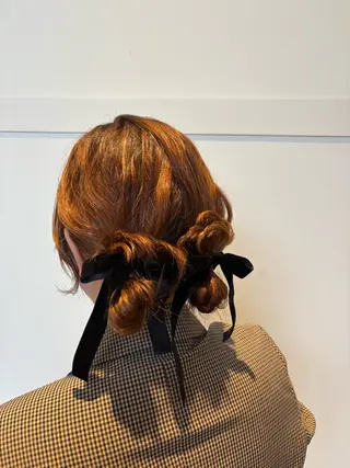 ミディアム ヘアアレンジ 高橋 乙葉のヘアスタイル