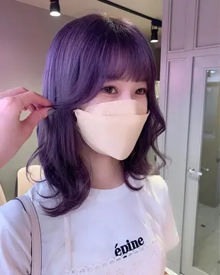 ミディアム カラー パーマ ヘアアレンジ メンズ キッズ ネイル マツエク・マツパ KANAMI 🌏のヘアスタイル