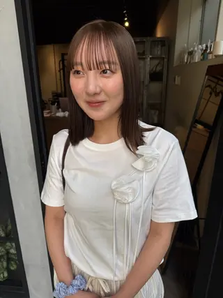ミディアム カラー fubuki🪷 似合わせカットカラーのヘアスタイル