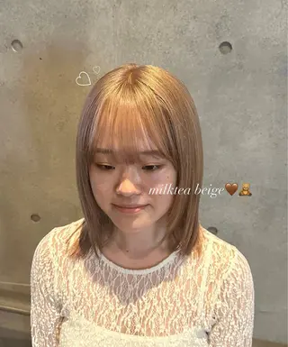 ミディアム カラー 韓国レイヤー kira🌛のヘアスタイル