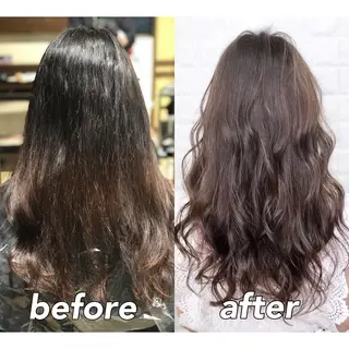 ロング カラー 髪質改善特化KIZU /ブリーチ縮毛矯正のヘアスタイル