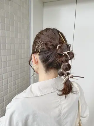 セミロング ヘアアレンジ 大平 美沙のヘアスタイル