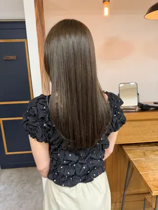 ロング カラー 縮毛矯正ボブ&顔まわ レイヤー♡TOMOEのヘアスタイル