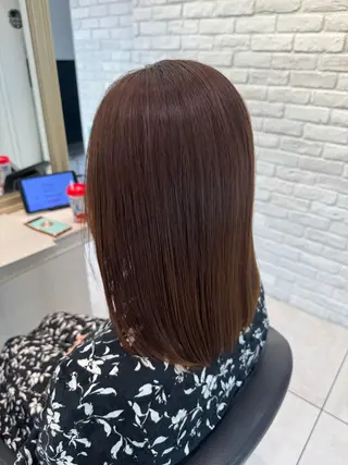 ミディアム 自然な縮毛矯正/ ワタナベアツヤのヘアスタイル