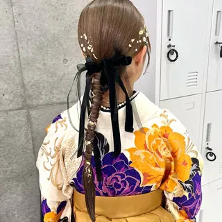 ロング ヘアアレンジ 卒業式お呼ばれ🕊️ ヘアセット✴︎ミキのヘアスタイル