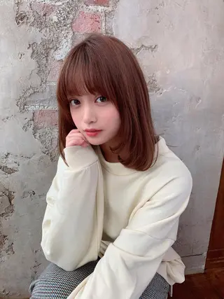 ミディアム カラー 銀座✨レイヤーカット 顔まわり/坂本亜裟海のヘアスタイル