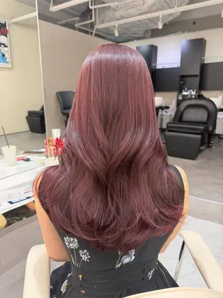 ロング カラー aku🩷韓国風🩷 暖色カラー🎀のヘアスタイル