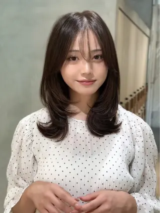 ミディアム カラー 🦋韓国風レイヤー/ 艶髪矯正🦋凛太郎のヘアスタイル
