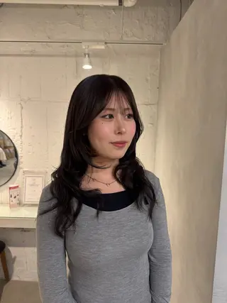 セミロング 新宿/顔周りカット +レイヤー=しずく♩のヘアスタイル