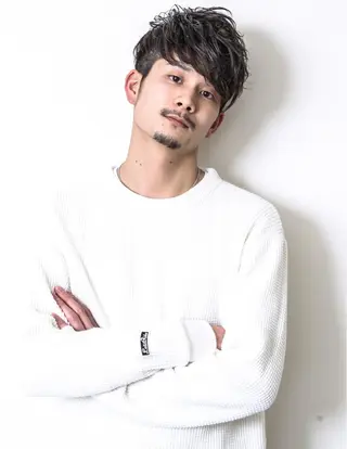 ミディアム カラー パーマ メンズ THE USUAL ユージュアルのヘアスタイル