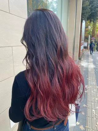 ロング カラー ヘアアレンジ TSUNA 🌙 Lim 五反田のマツエク・マツパデザイン