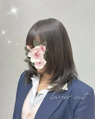 ミディアム レイヤーカット/ ヘアカラー/RENAのヘアスタイル
