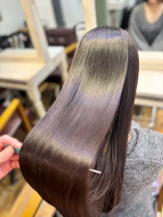 ロング カラー 🩵髪質改善🩵 韓国ヘア🩵花澤みりのヘアスタイル