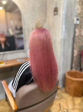 ロング カラー MIRAI エクステ/編み込みのヘアスタイル