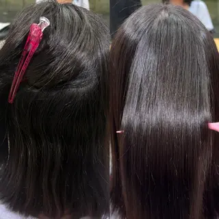 セミロング パーマ 艶カラー／縮毛矯正 ／kana‎🤍のヘアスタイル