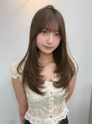 ロング カラー 結べるレイヤー/ 透明感カラー/和奏のヘアスタイル