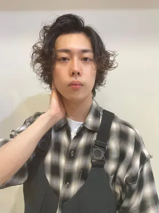 ショート パーマ カラー メンズ CEINE PATHのヘアスタイル