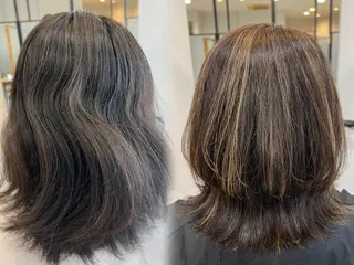 ミディアム カラー LiTA 友田未来のヘアスタイル