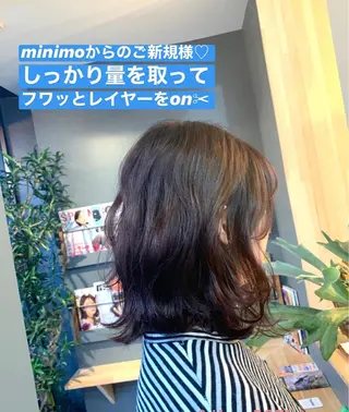 ミディアム カラー パーマ Loa misakiのヘアスタイル