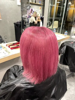ミディアム ふかじ/複雑履歴修正 縮毛矯正ブリーチのヘアスタイル
