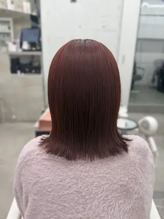ミディアム 髪質改善×ブリーチ なしカラー/桃愛のヘアスタイル