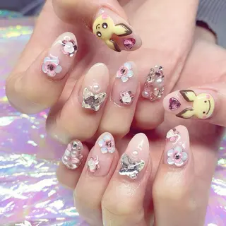 ネイル 渋谷／チップ長さ出し 👑アプレgel-xのネイルデザイン