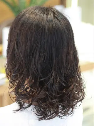 ミディアム パーマ 石川 雅貴のヘアスタイル
